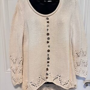 PURE KNIT LIME GREEN HANDKNIT CHUNKY BOUTIQUE  SWEATER -M/L